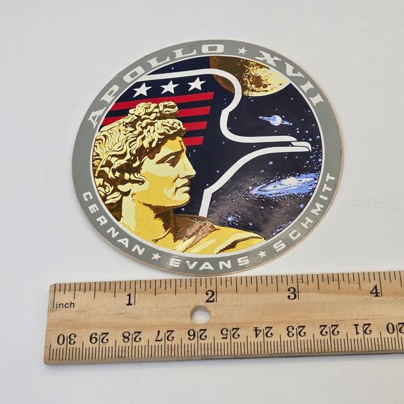 NASA Apollo 17 Vintage Mission Decal Sticker Cernan Evans Schmitt 1970s Space - Picture 4 of 4
